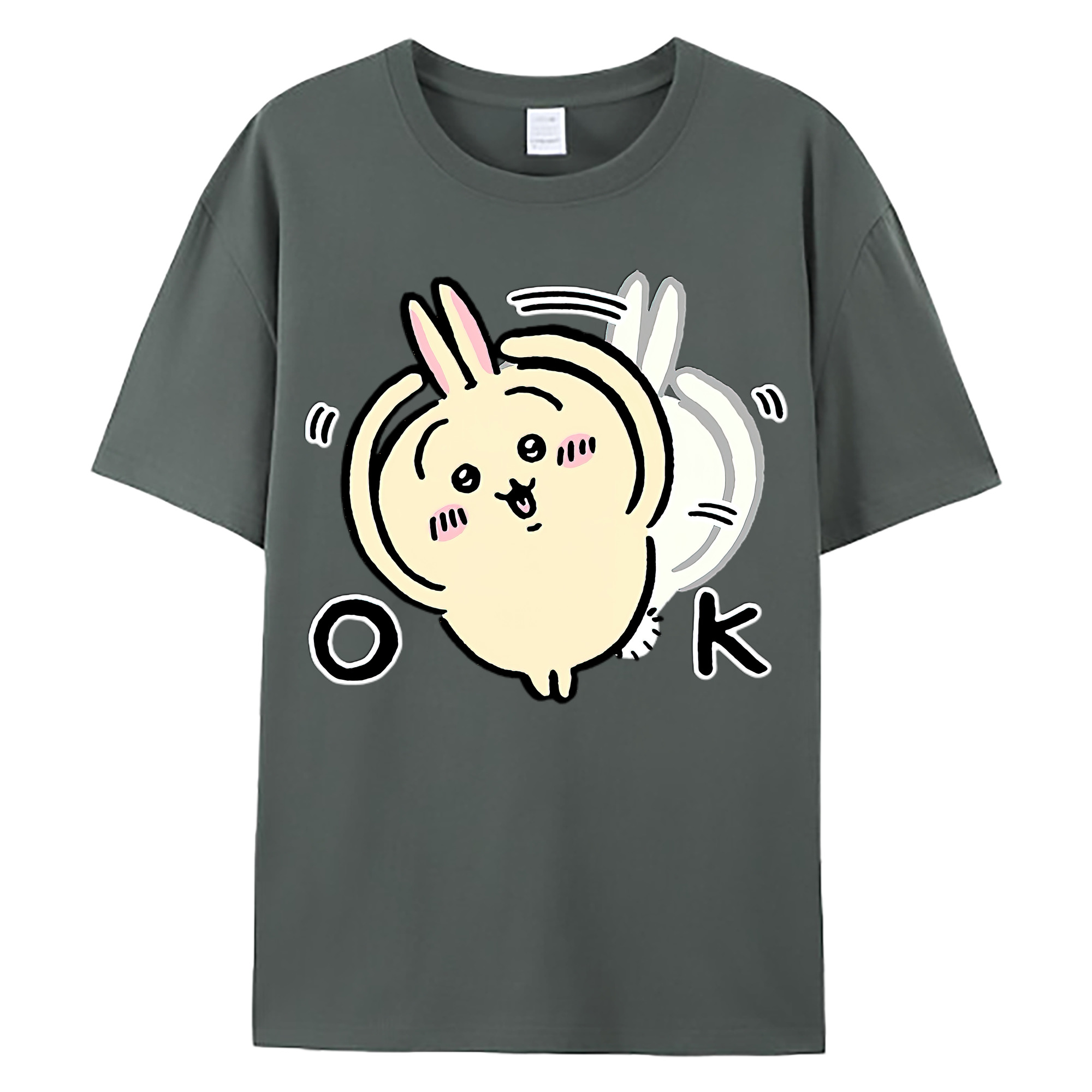 （画像用） ちいかわ うさぎ Chii-kawa usagi 綿100％ メンズ半袖Tシャツ｜肌触りやわらか＆通気性